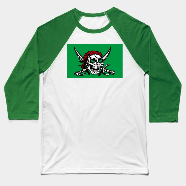 pirate skull Baseball T-Shirt by MarkoShirt